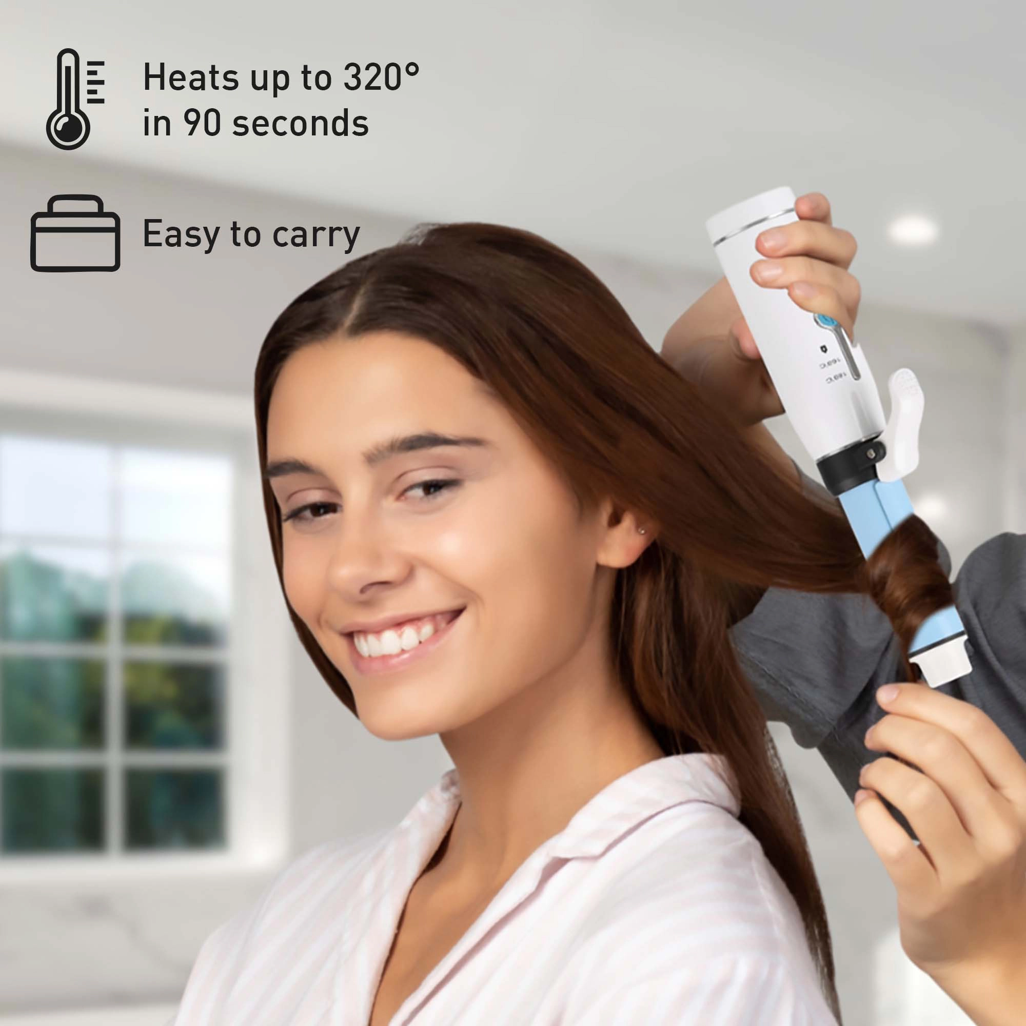 Pursonic Women's USB Rechargeable Cordless Styling Duo – Hair Straightener & Curling Iron Bundle
