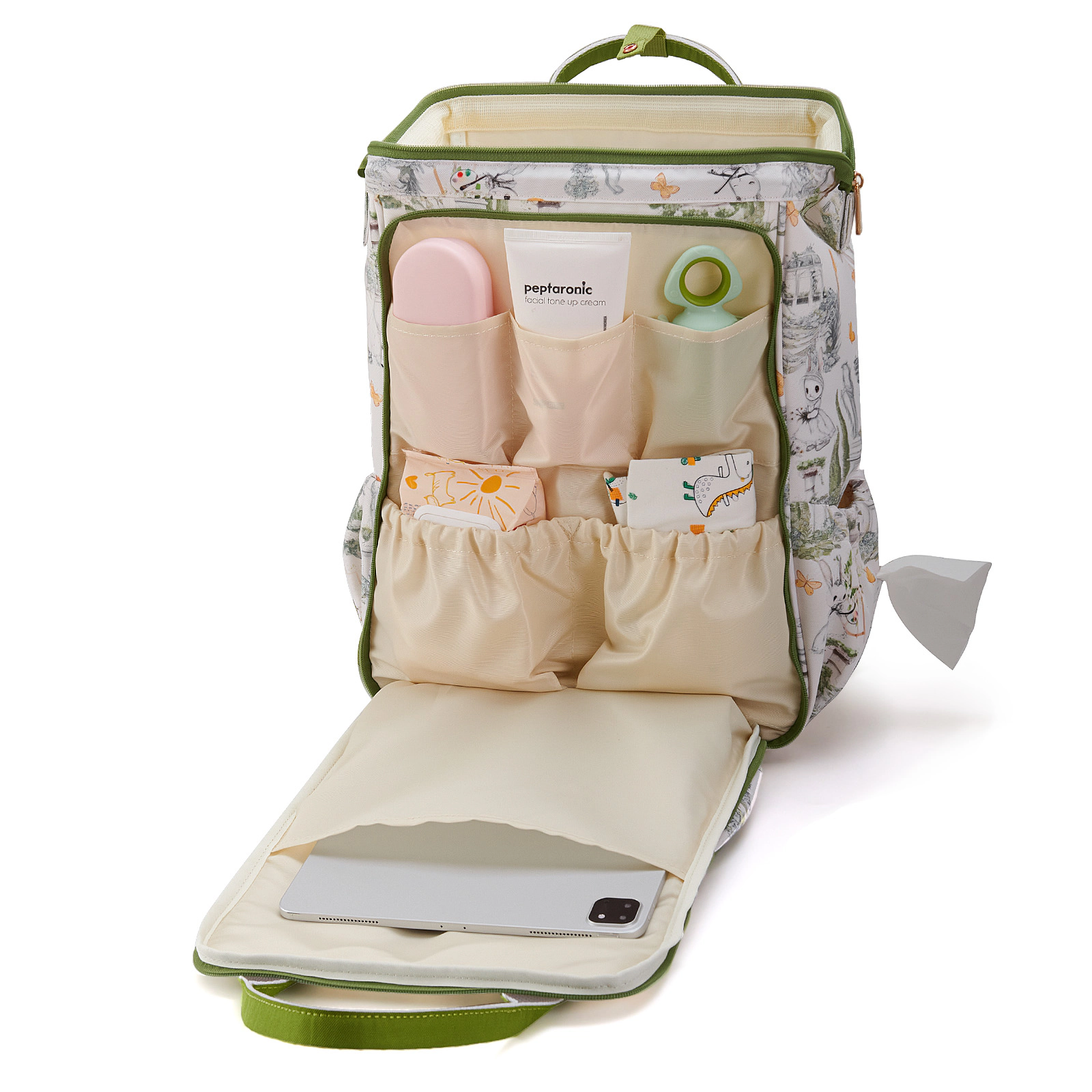 SUNVENO Wide-Open Frame Diaper Bag Backpack