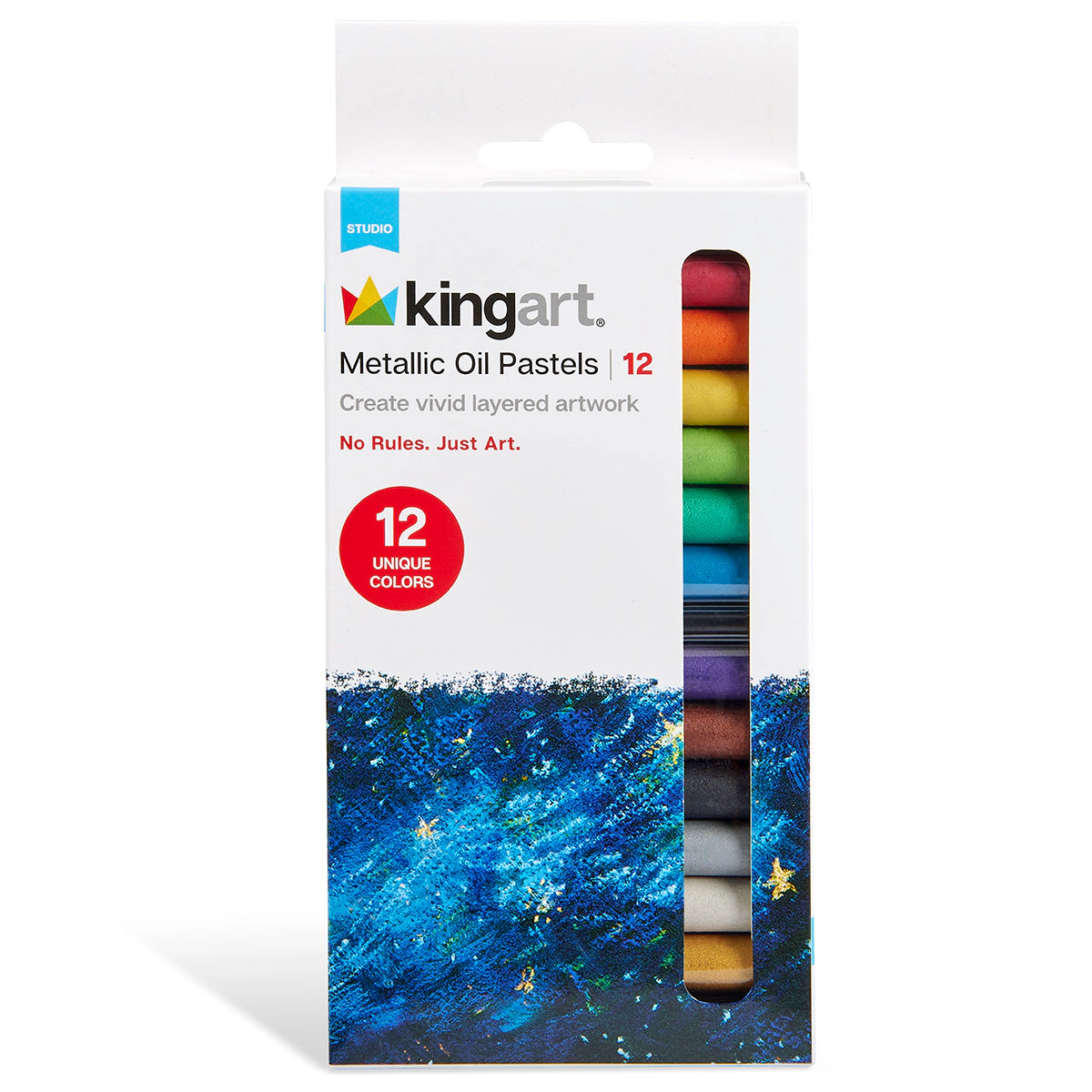 KINGART Metallic Oil Pastels Set - 12 Colors