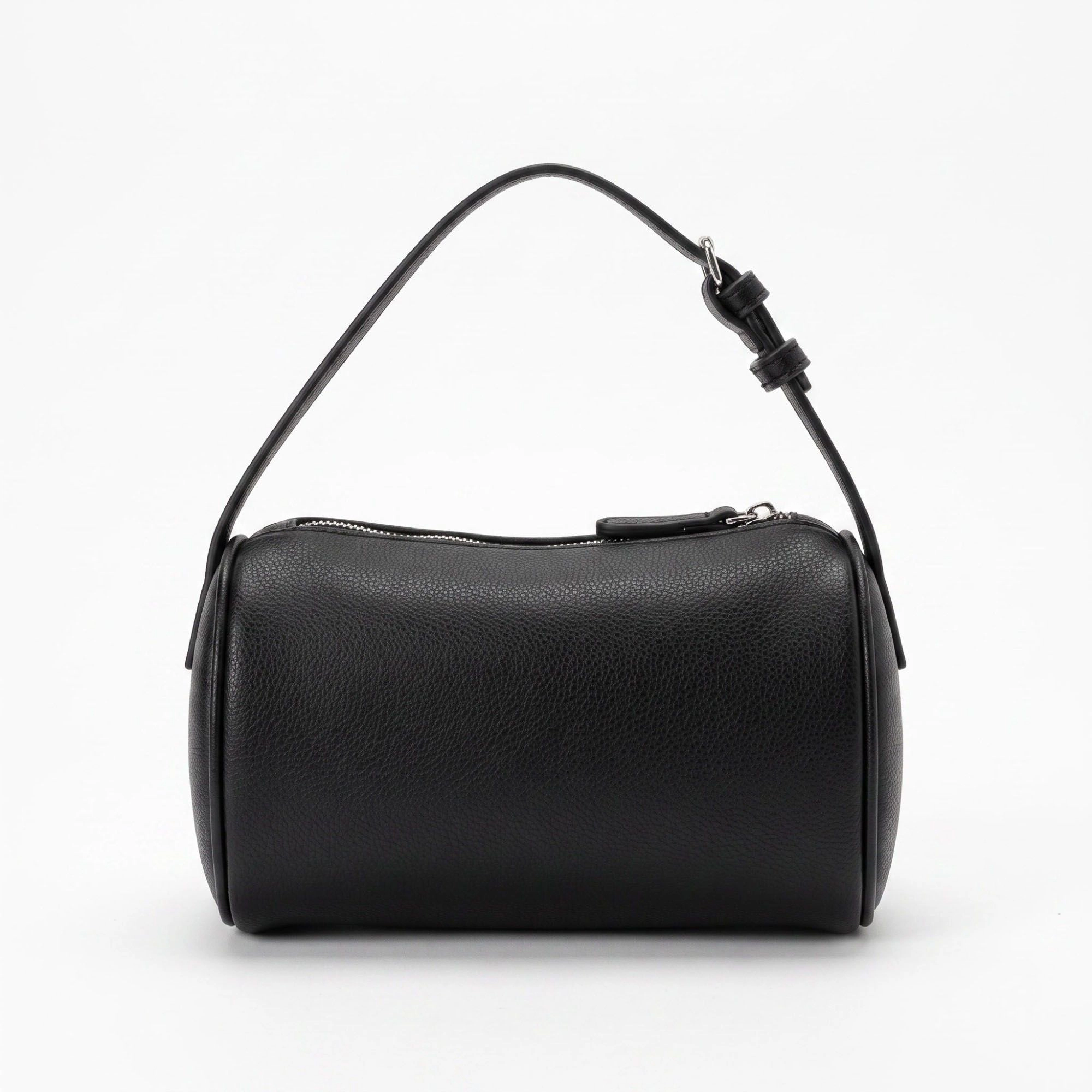 Alilang Women's Barrel Shoulder Bag with Adjustable Strap and Top Zipper Closure 7.5x4.5x3in