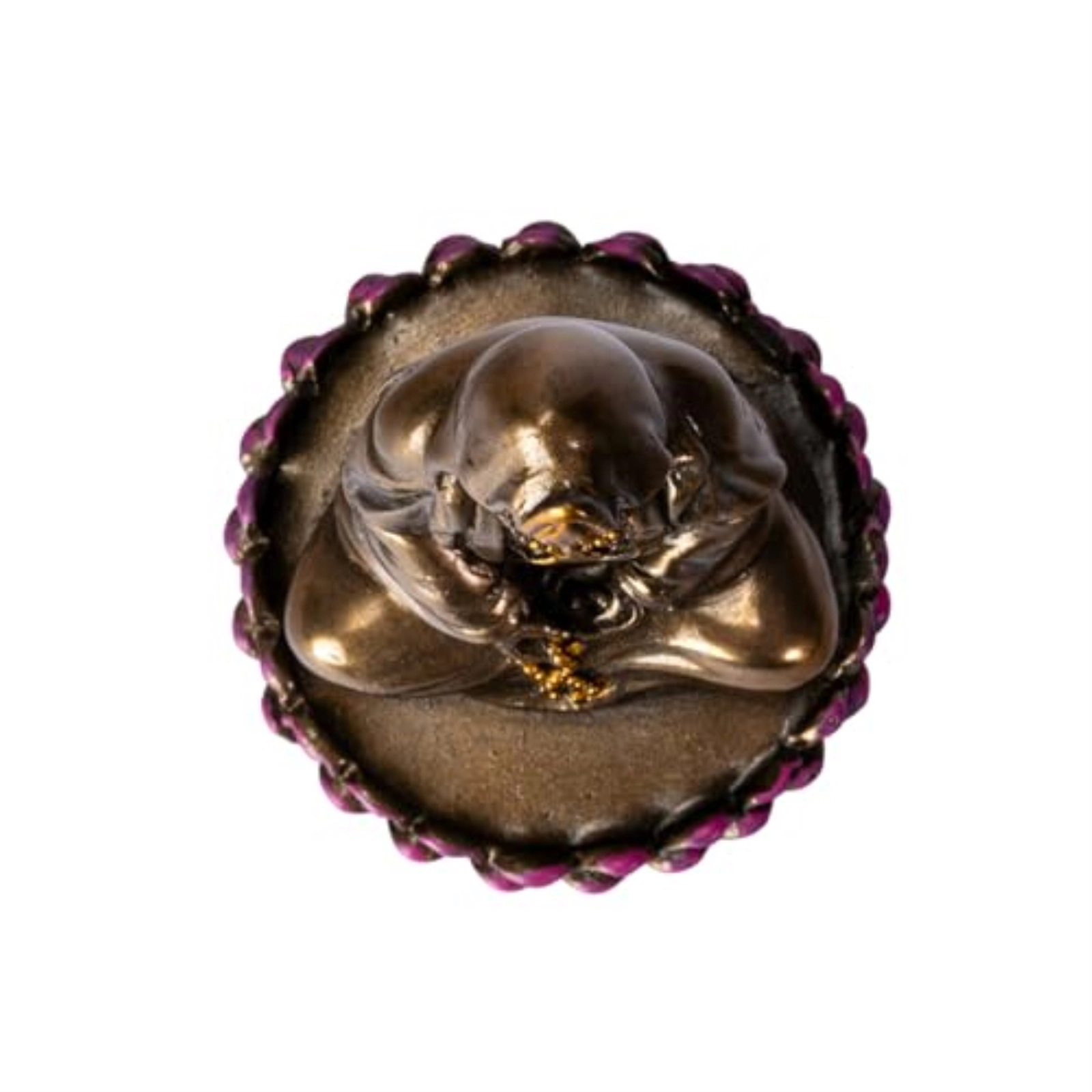 Pacific Giftware Small Sitting Lotus Kuan Yin Bronze Color Resin Statue Figurine 3.4 inch