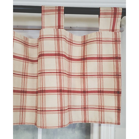 RLF Home 4" Top Tab High Quality Fabric Al Fresco Tab Valance for Windows 50" x 16" Burgundy