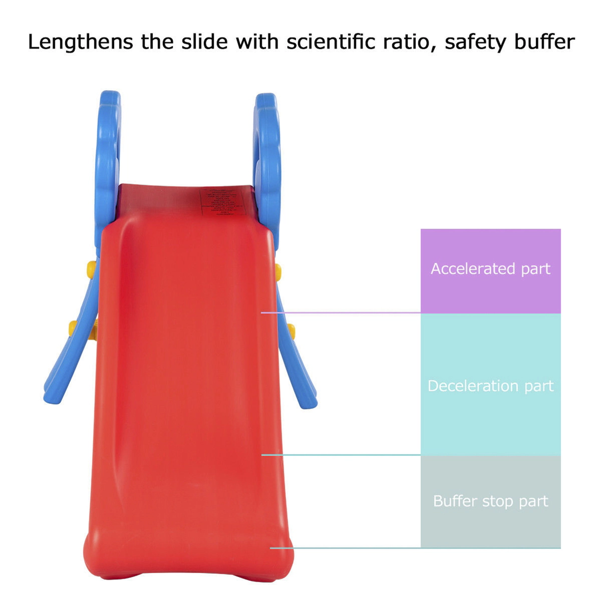 SUGIFT Kids Blue Folding Indoor Outdoor Slide with Easy-Climb Steps 52.5-in W 28-in H 110-lb Child Capacity