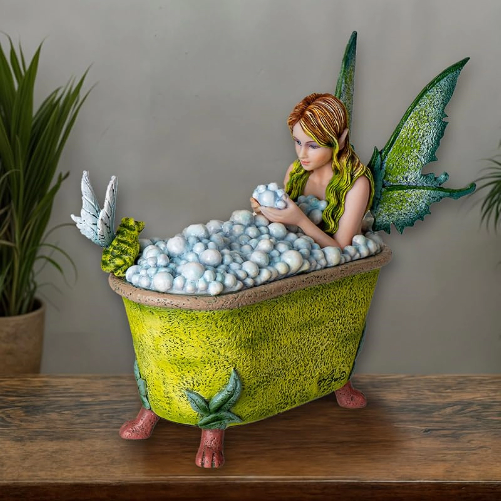 Pacific Giftware Enchanting Frog Fairy Gossiping with Fairy in Bubble Bath Figurine 7.5 Inch Length by Amy Brown Fantasy Art