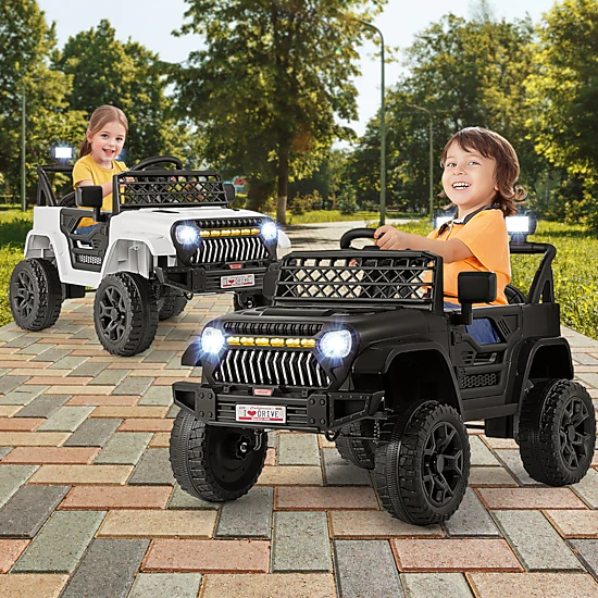 Costway 12V Kids Ride on Truck Car w/ Parental Remote 3 Speeds LED Lights & Music Player