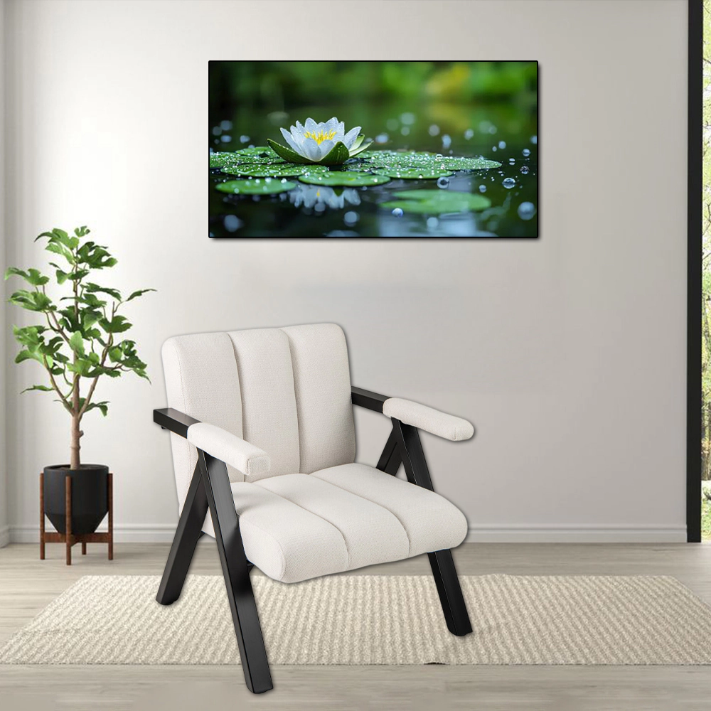 Hivvago Large Modern Armchair with Metal Frame and Comfortable Armrests