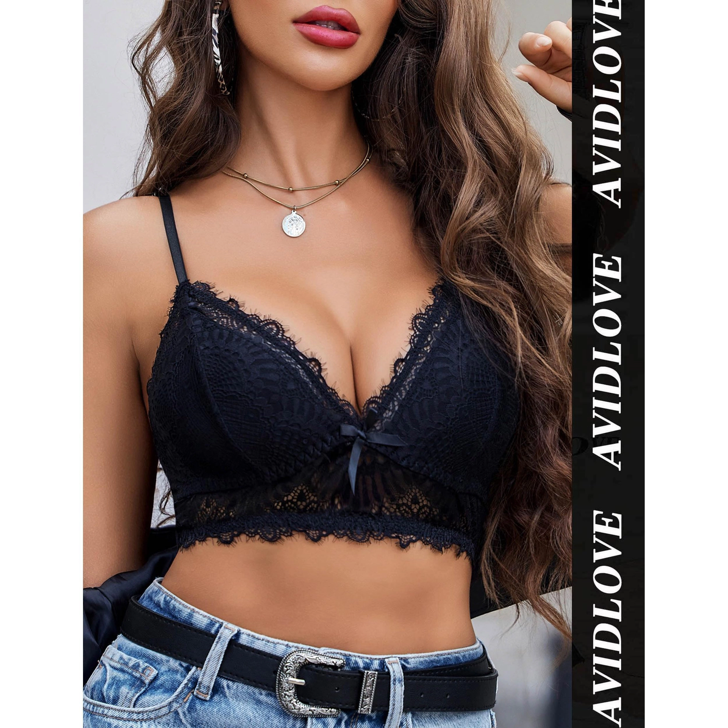 Avidlove Women's Lace V Neck Crop Top Camisole