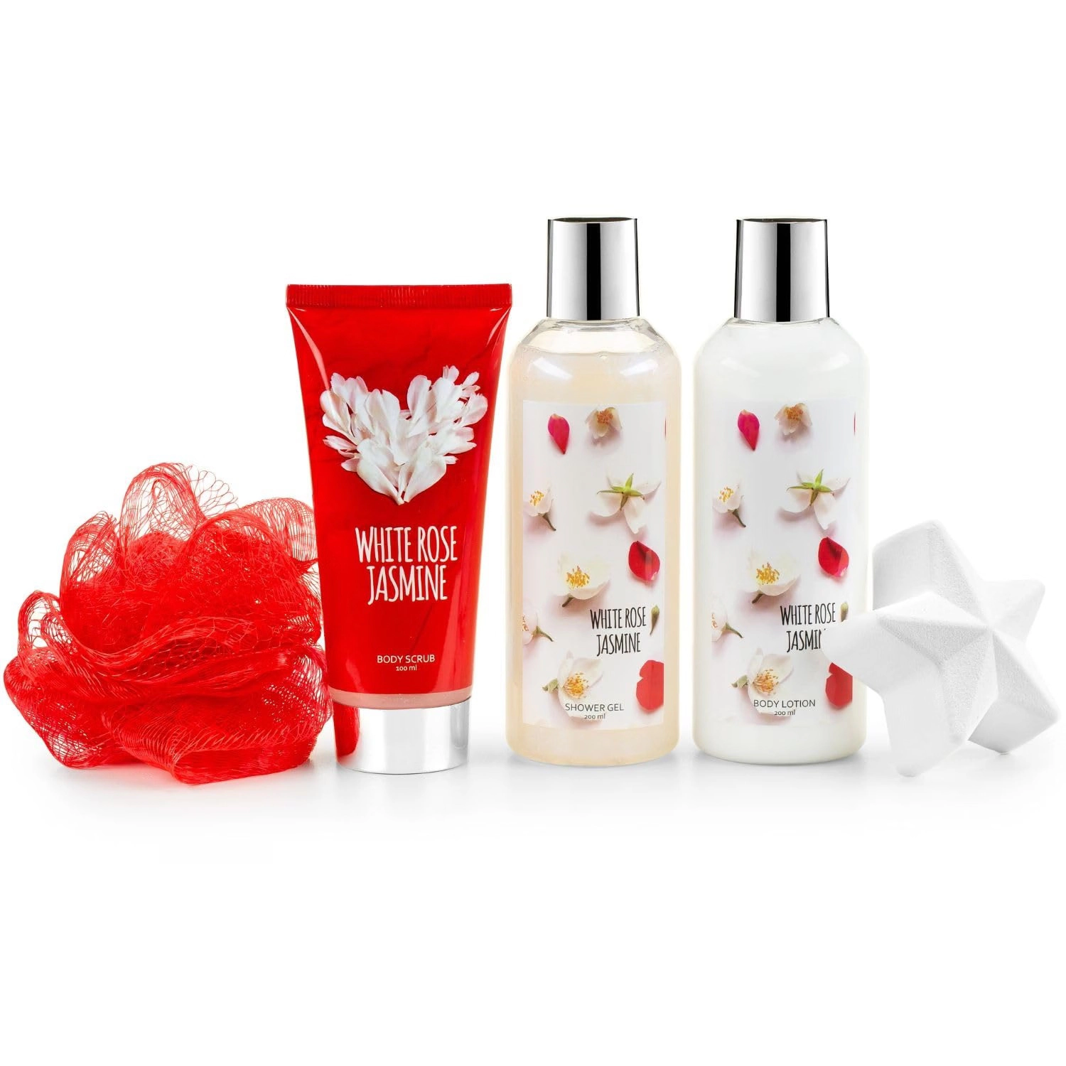 Freida and Joe Women White Rose Jasmine Fragrance Bath and Body Collection Gift Box Set