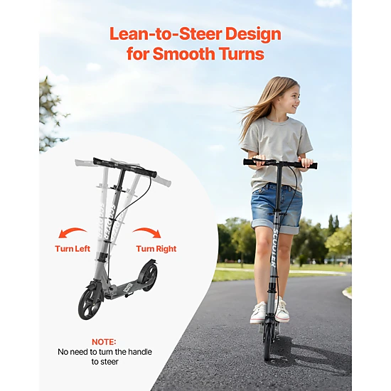 HONGGE Kids Kick Scooter for Ages 8+, Teens & Adults, Foldable Aluminum Alloy Frame, Adjustable Handlebar