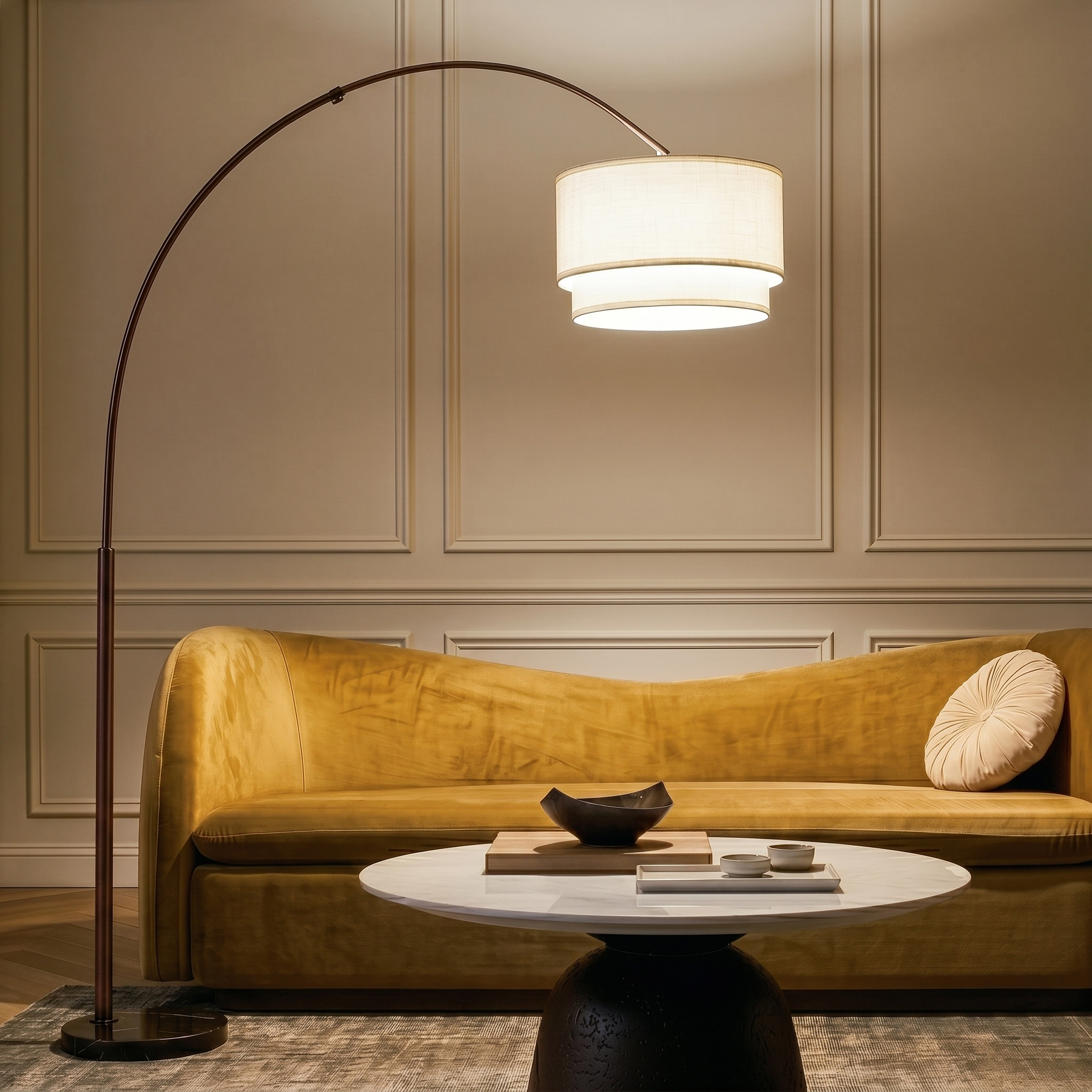 Brightech Mason Arc Marble Floor Lamp