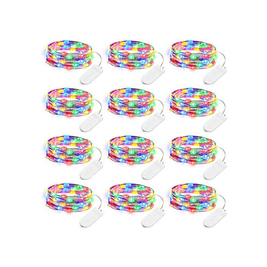 Stock Preferred Pack of 12 7Ft Battery Operated 20 LED Warm White Fairy String Lights