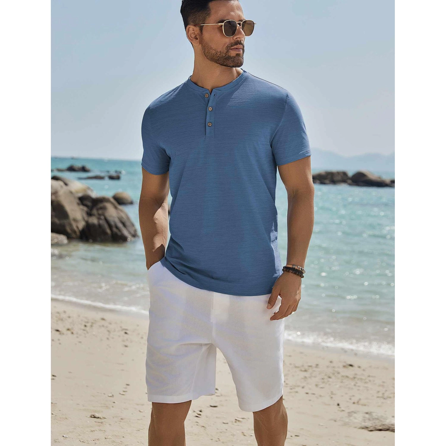 COOFANDY Mens Long Sleeve Button Down Shirt Classic Collar Chest Pocket Casual Tops