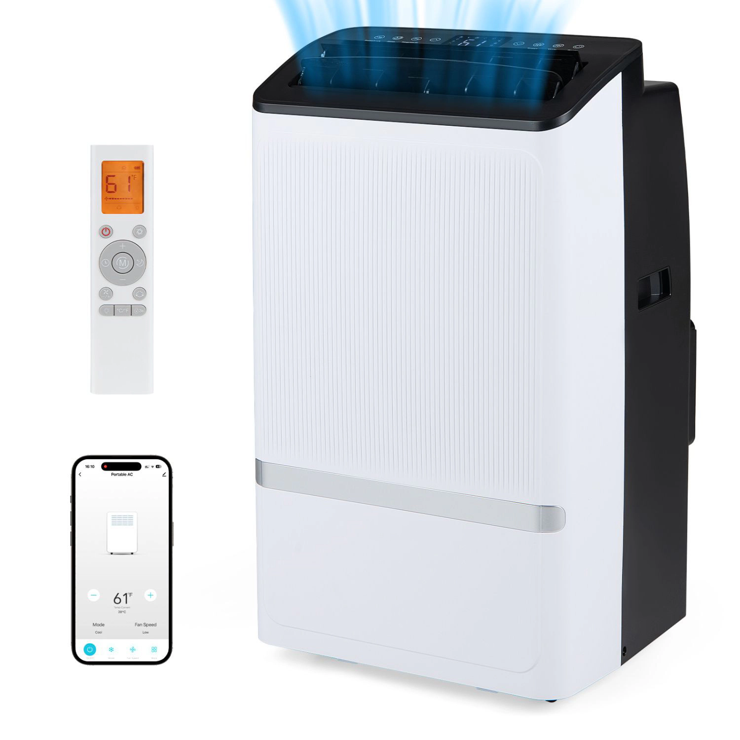 SlickBlue Unisex Portable 14000 BTU Smart Air Conditioner