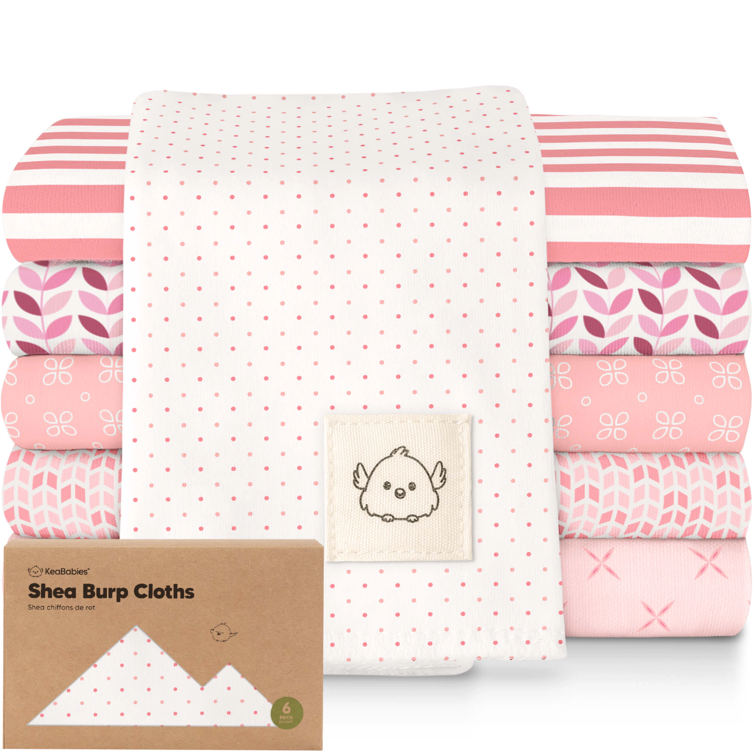 KeaBabies Shea Burp Cloths for Baby Boys, Girls