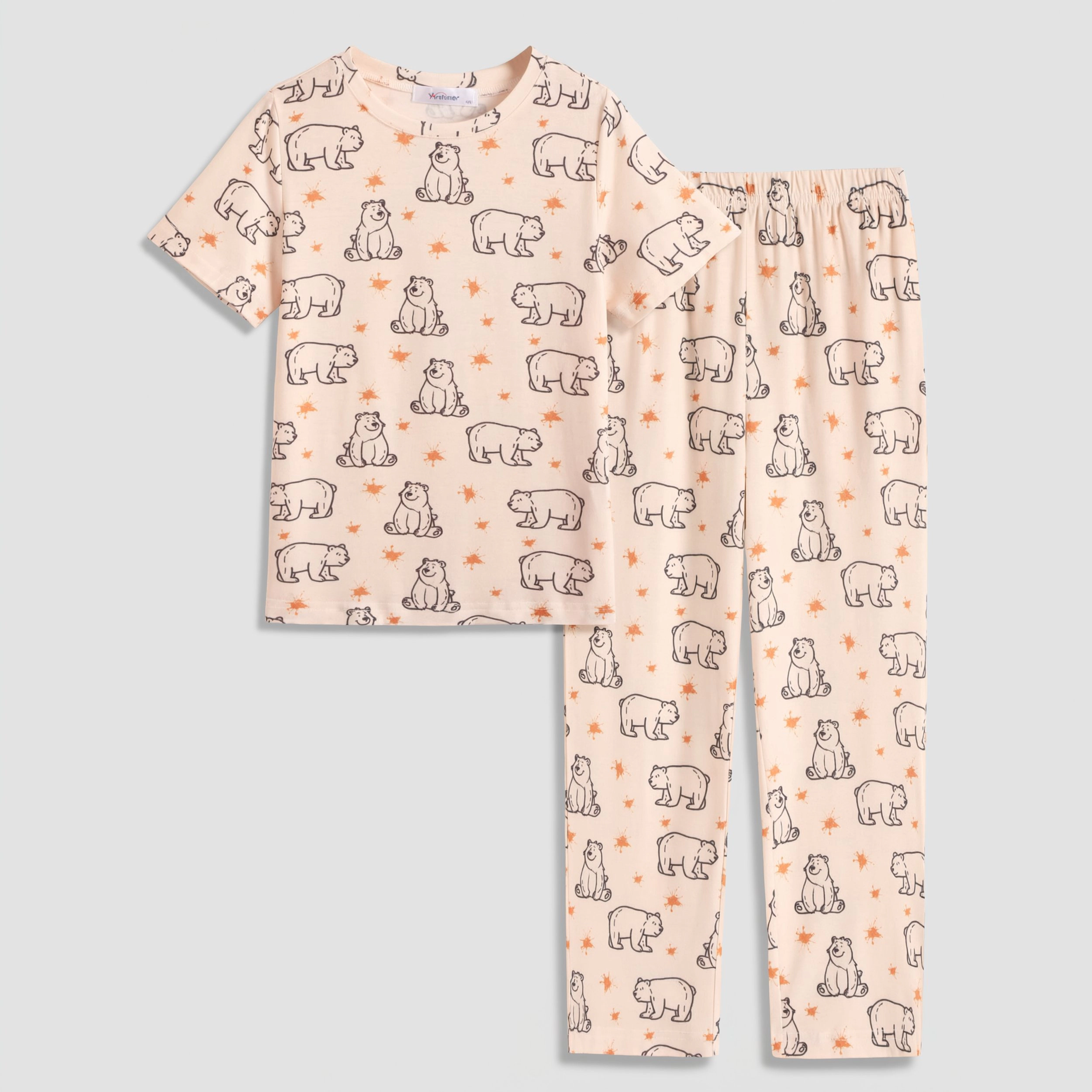 Arshiner Boys Christmas Pajamas Short Sleeve Shirt And Pajama Pants Piece Set