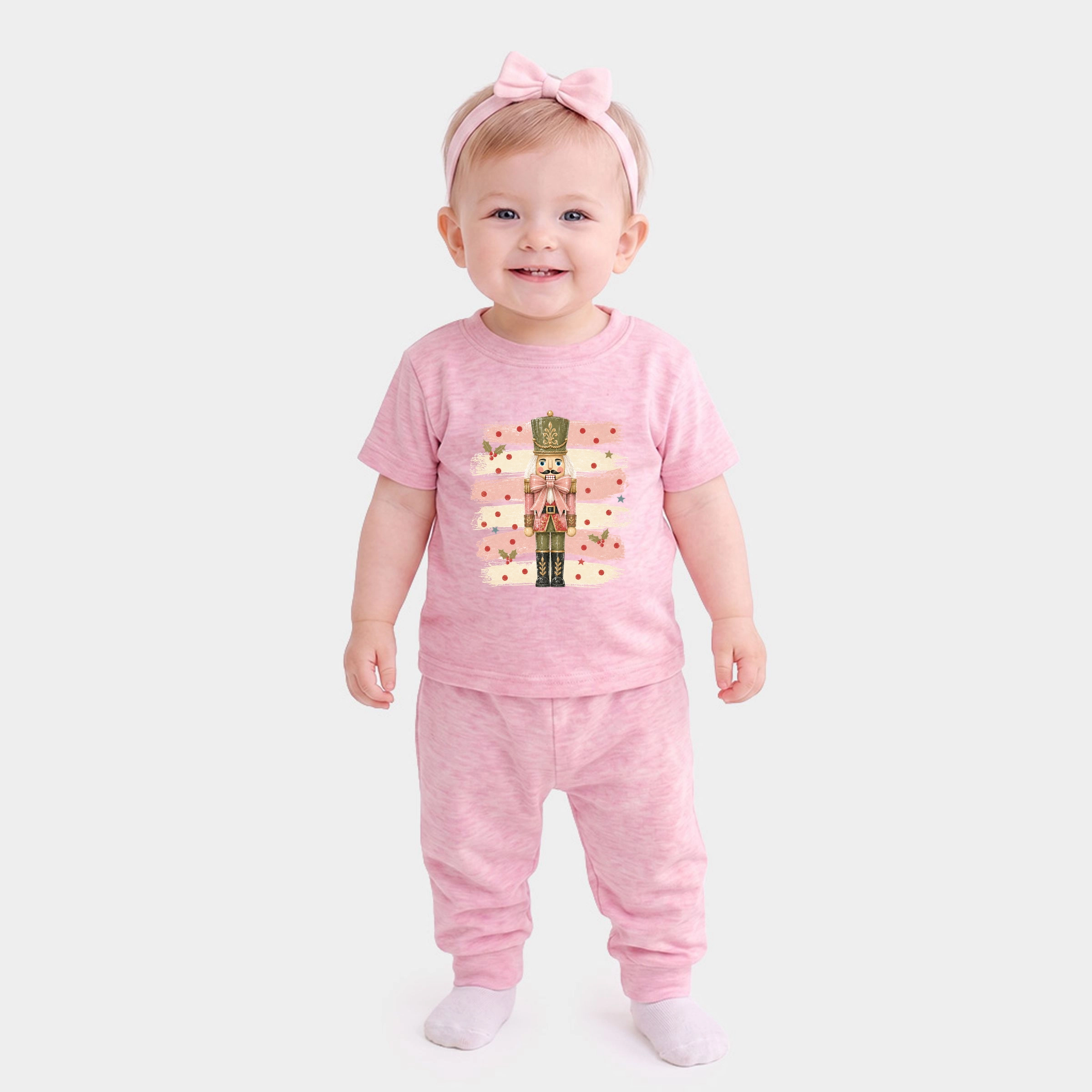 The Juniper Shop - Infant Jogger Pant Crew Set Nutcracker Stripes and Polka Dots