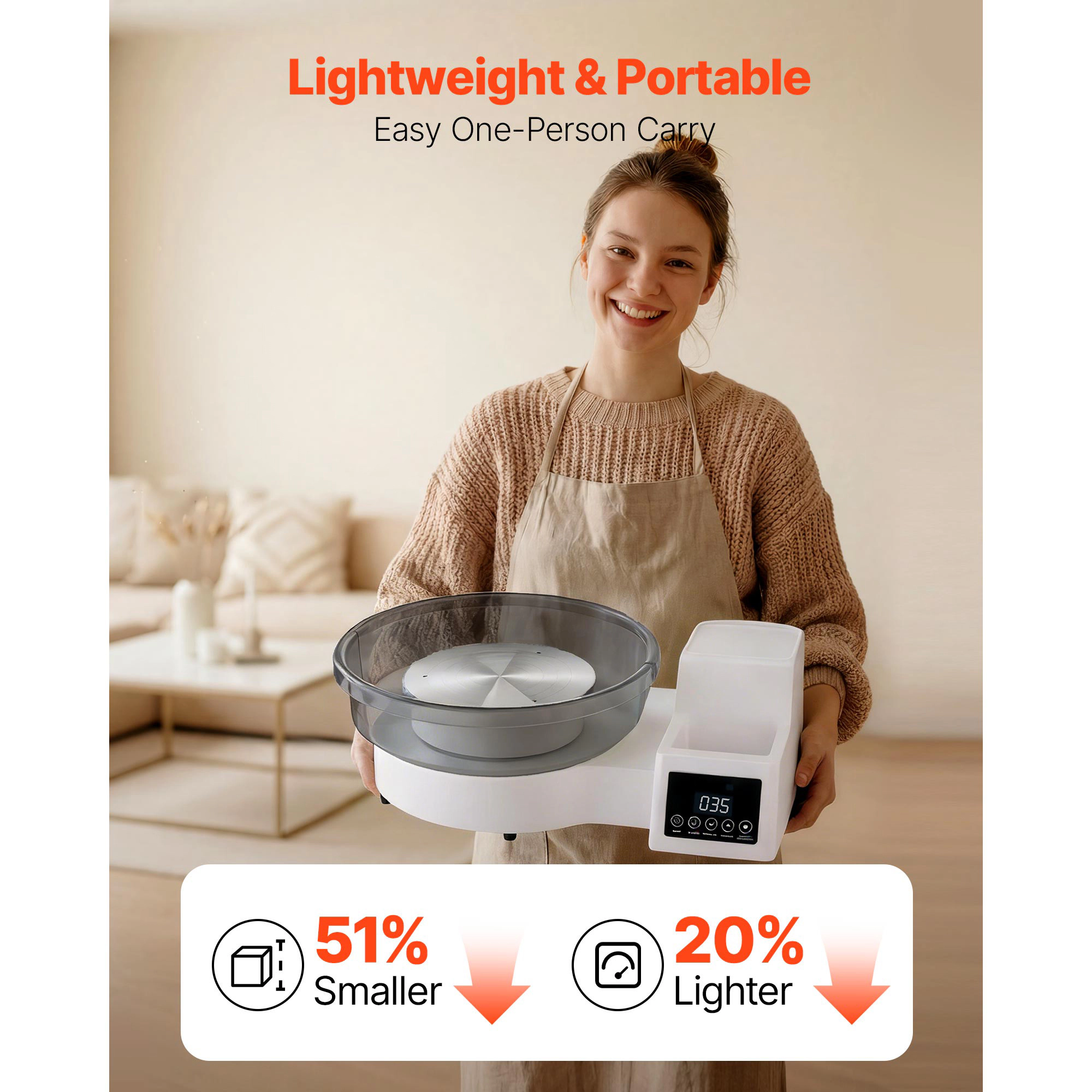 HONGGE Pottery Wheel for Adults 11" Aluminum Turntable 450W Electric Table Top Pottery Wheel with Foot Pedal 30-300 RPM