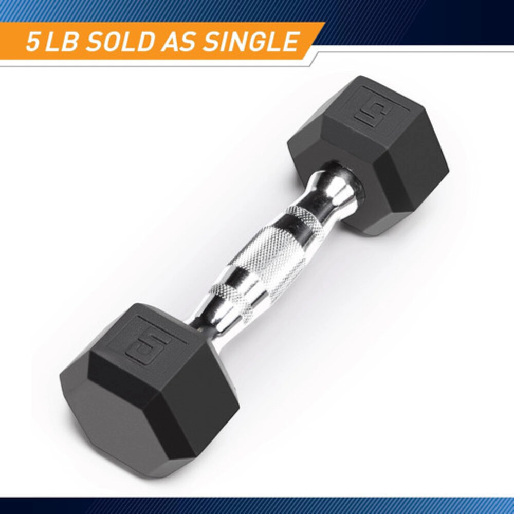 Radiant Essence Unisex Rubber Hex Dumbbell 5 lb