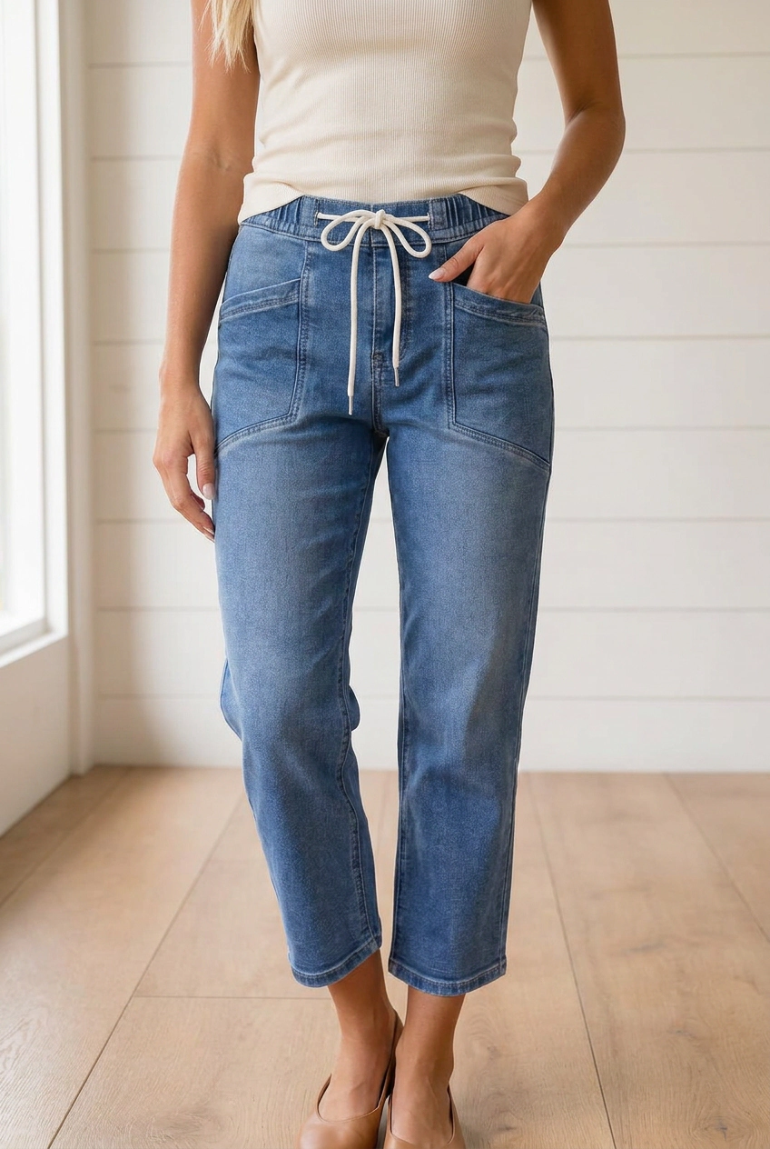 Threaded Pear Women's Mylah Length Casual Jeans