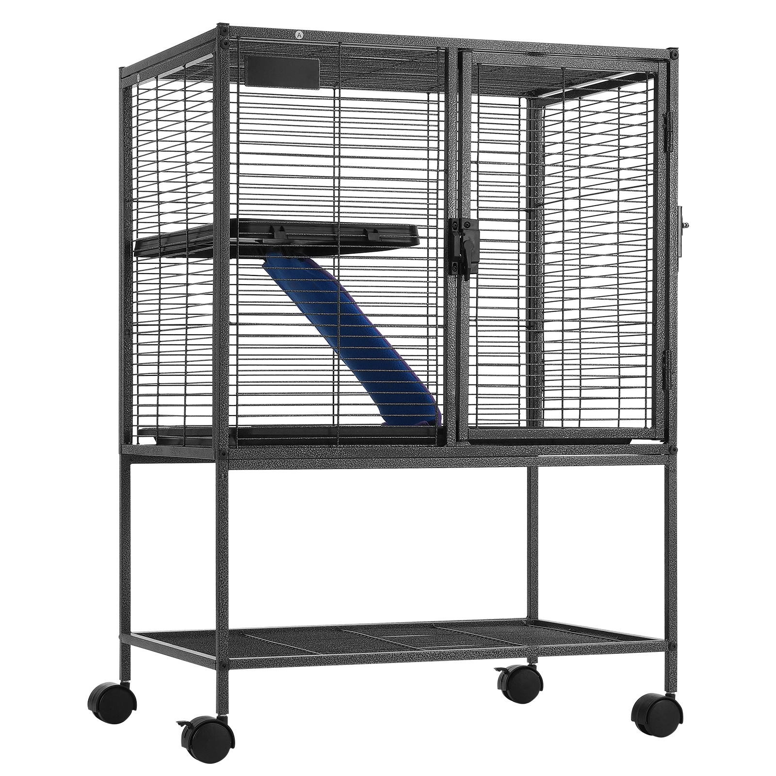 HONGGE Rolling Metal Ferret Cage Large Cage Small Animal Cage with Ramps & Tray Easy to Set up for Pet Rats Hamster