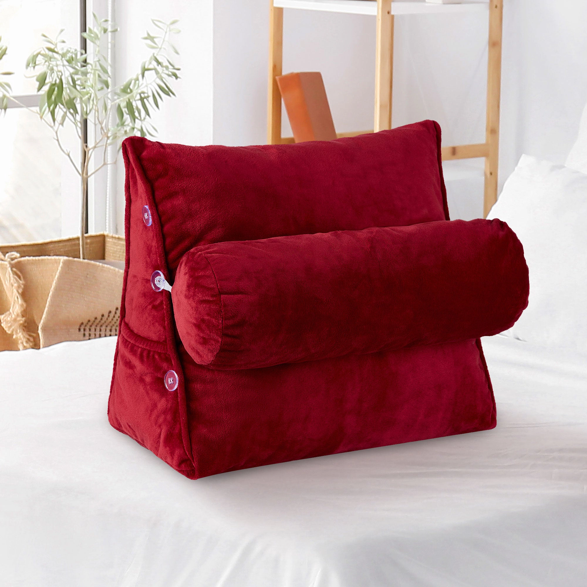 Cheer Collection Wedge Pillow with Detachable Bolster and Backrest Support
