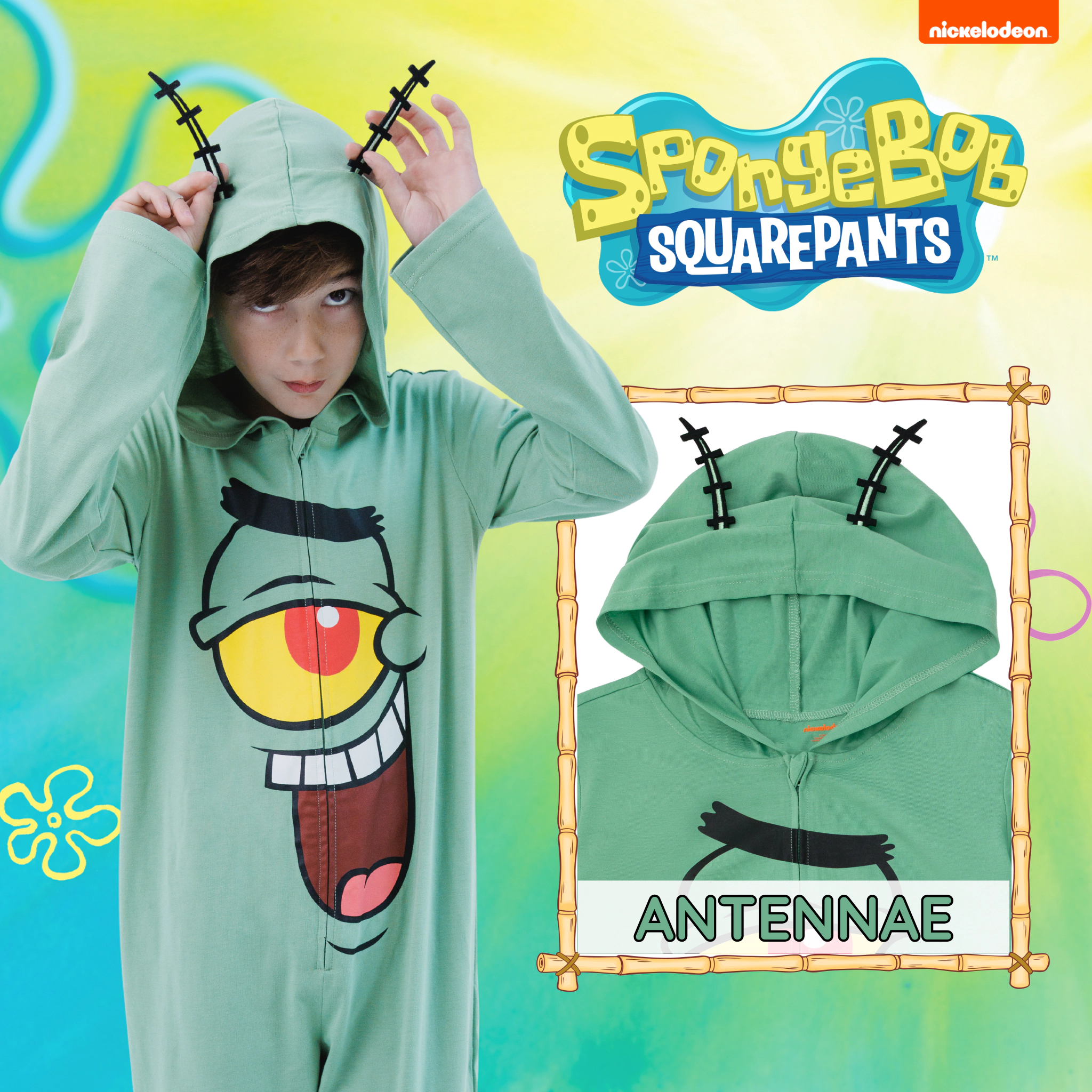 Nickelodeon SpongeBob SquarePants Boys' Cosplay Hooded One Piece Coverall