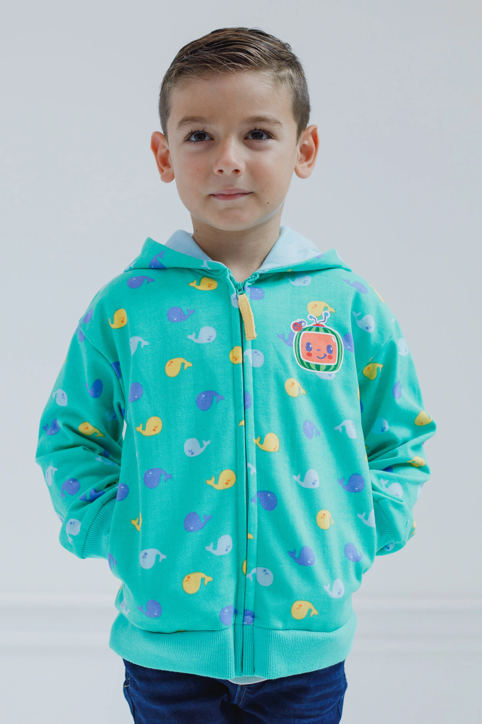 Cocomelon Boys' Fleece Zip-Up Hoodie