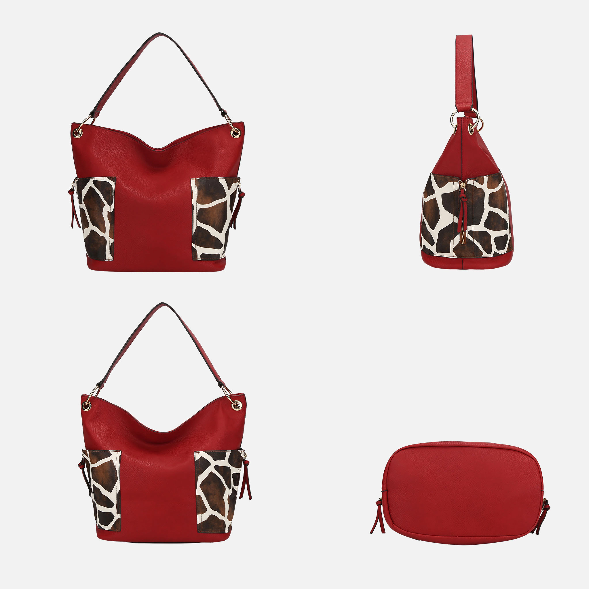 Mia K Collection Feni Vegan Leather Hobo Bag, White