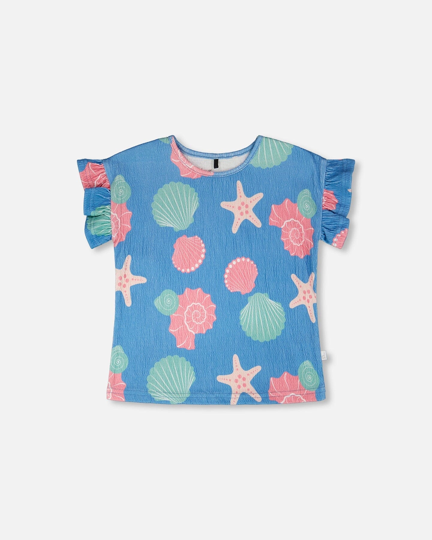Deux par Deux Girls Crinkle Jersey T-Shirt Shell Print