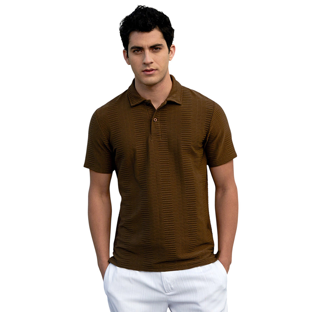 Flatten-Ruched Polo T-Shirt