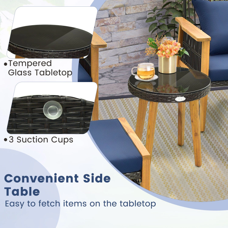 Hivvago 5 Piece Patio Furniture Set With Coffee Table And 2 Ottomans