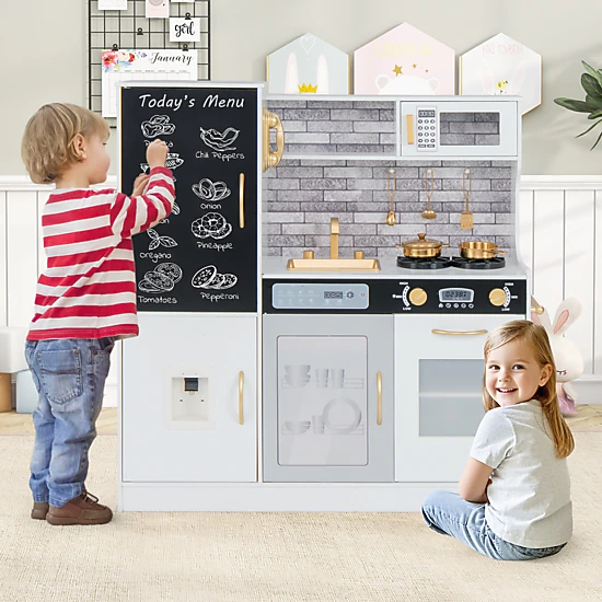 Hivvago Pretend Play Kitchen with Utensils for Kids Aged 3+