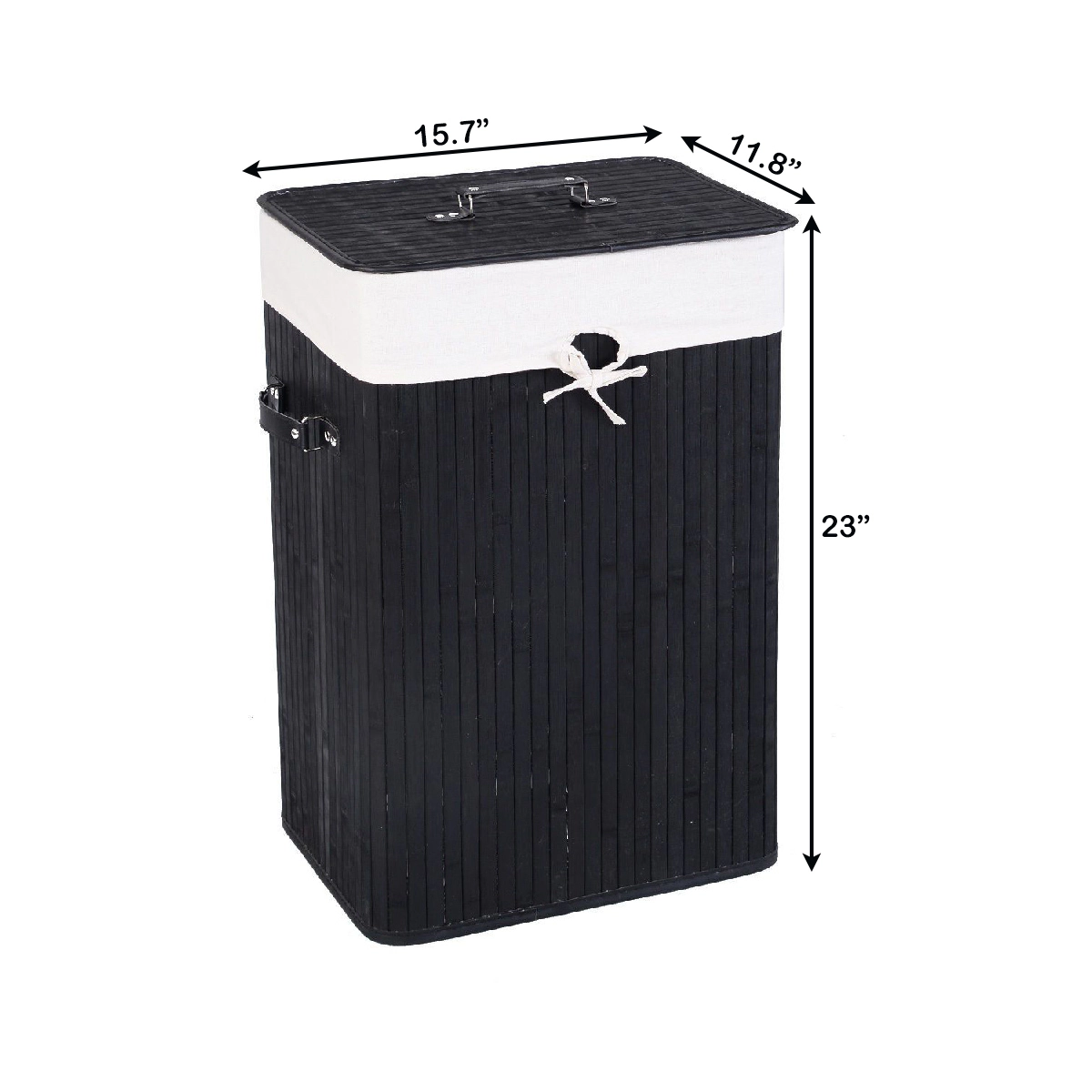 SlickBlue Large Wicker Laundry Basket with Liner Bag and Carry Handles