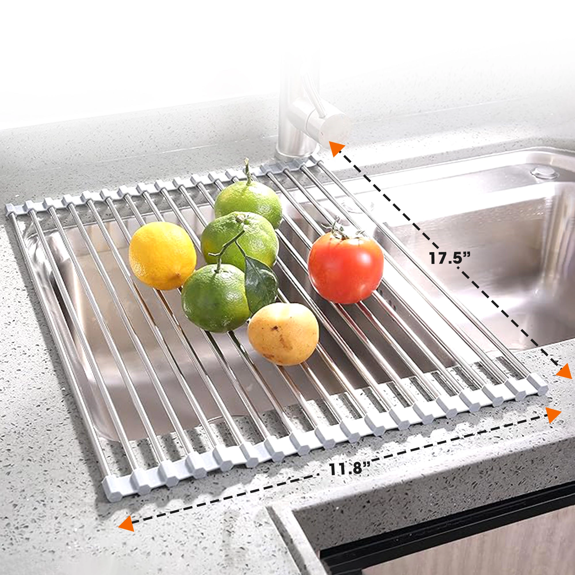 Cheer Collection Multipurpose Dish Drying Rack –  Non-Slip Stainless Steel