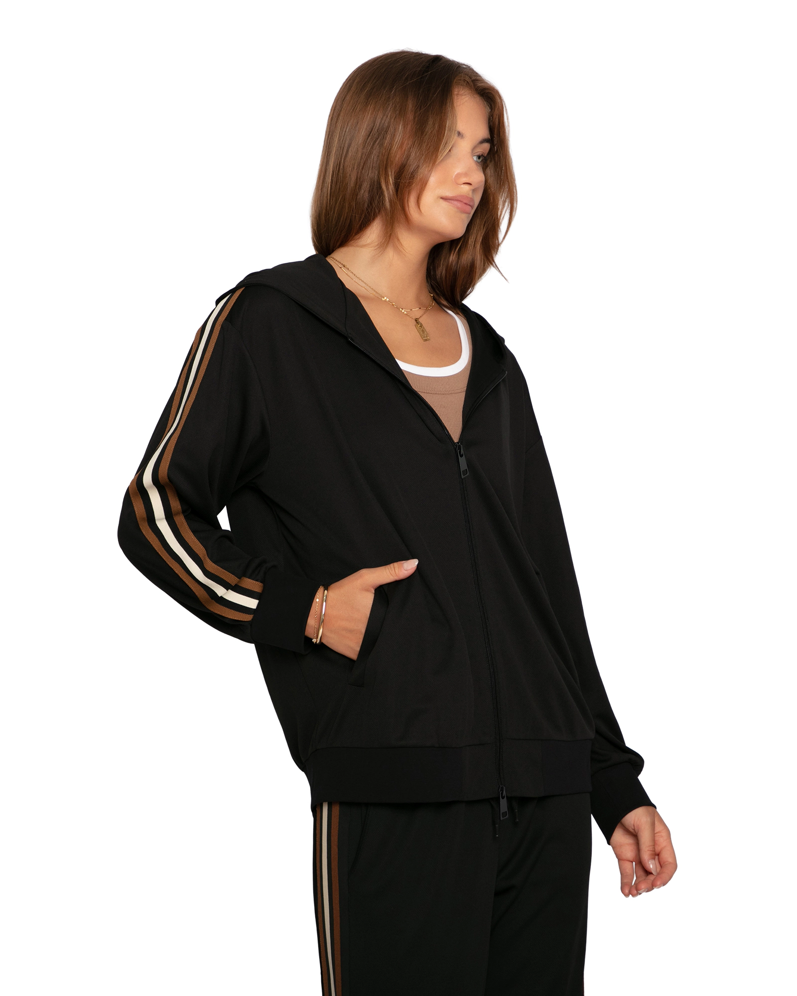 Belle & Bloom Ready To Go Striped Sleeve Jacket