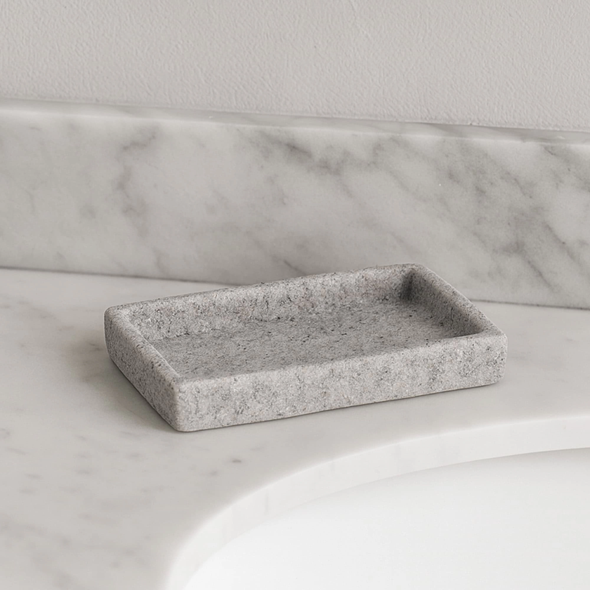 Evideco French Home Goods Sandstone Polyresin Soap Dish - 7 x 5