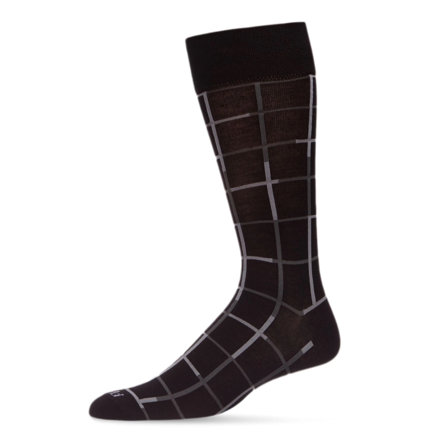 MeMoi Men's Classic Windowpane Bamboo Dress Crew Socks