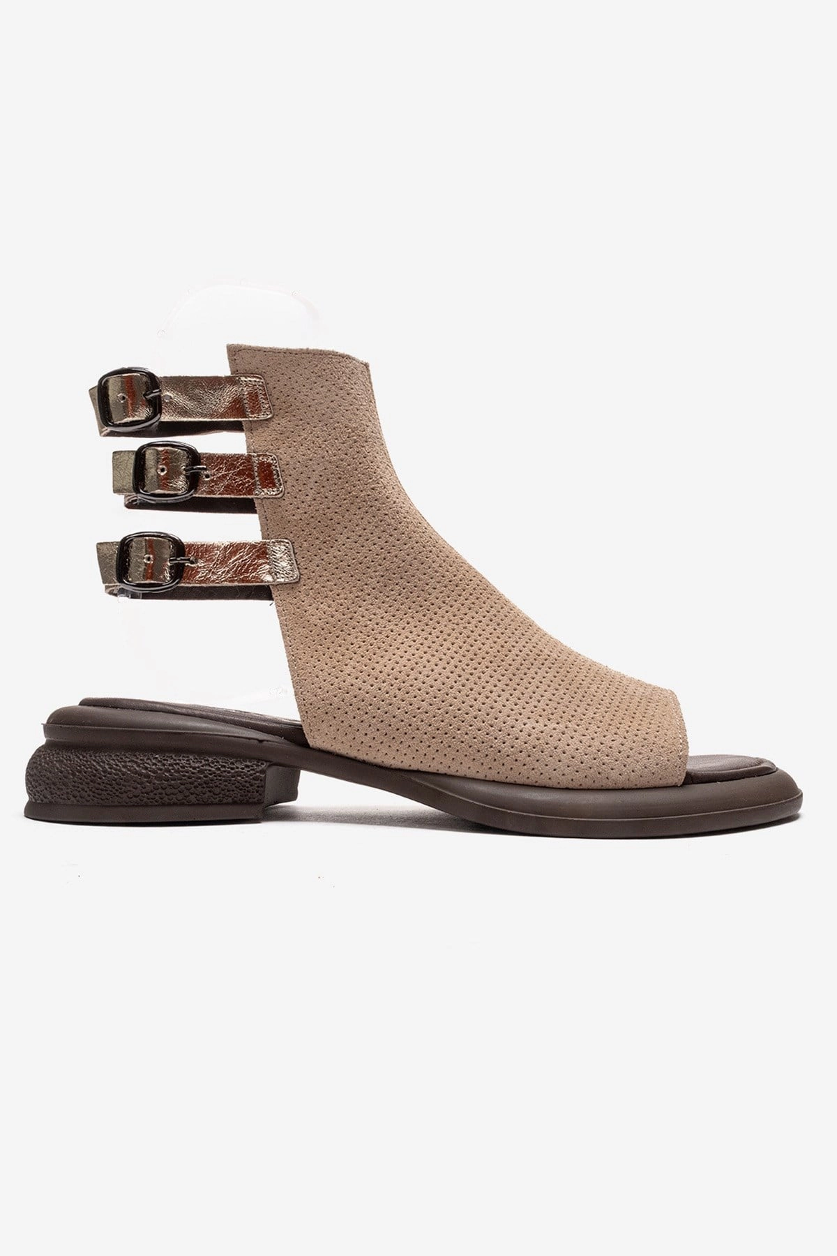 Forever & Always Womens Carina Leather Side Zip Sandal