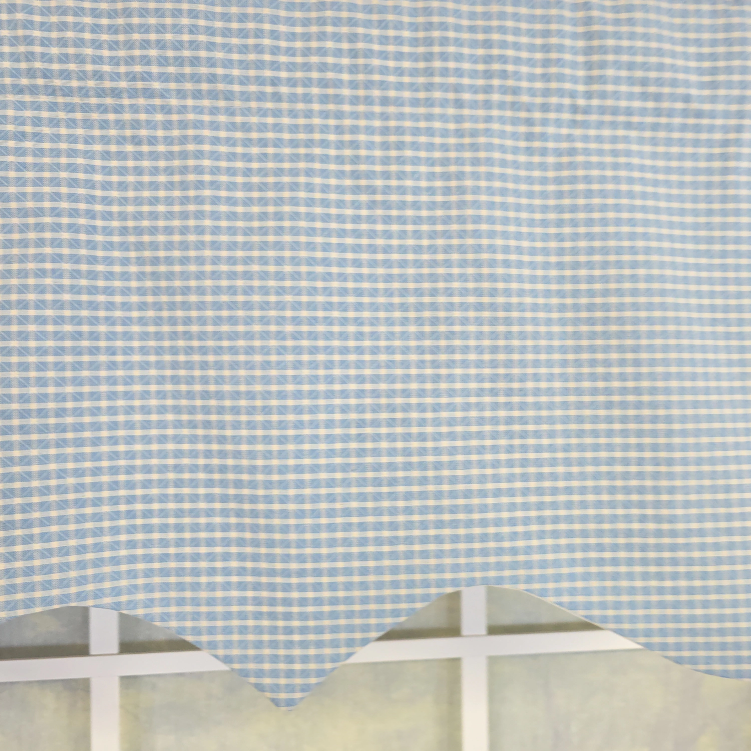 RLF Home 100% Cotton Shepherd Check Regal  Fully lined Windows Rod Pocket Valance 50" x 17"  Blue