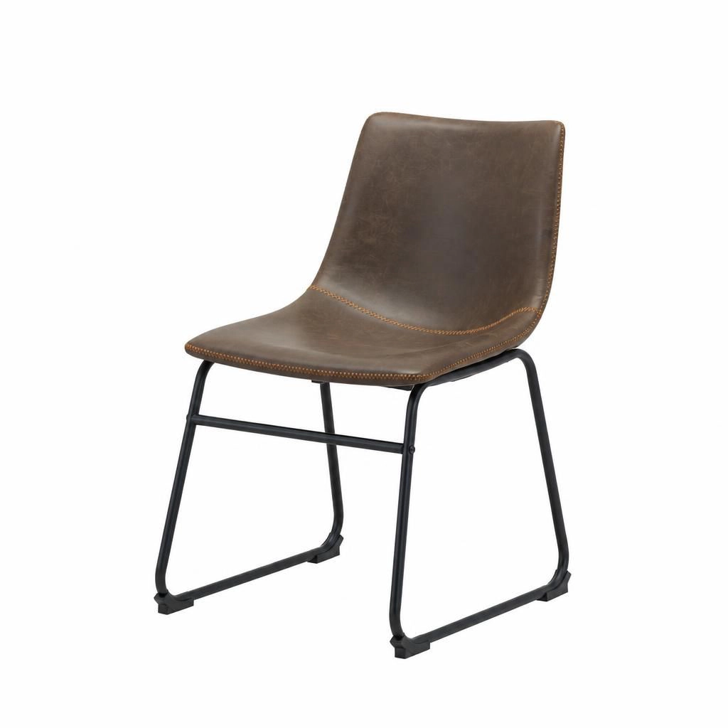 GOODSILO Upholstered Faux Leather Dining Chair Comfortable Seating, Set of 2