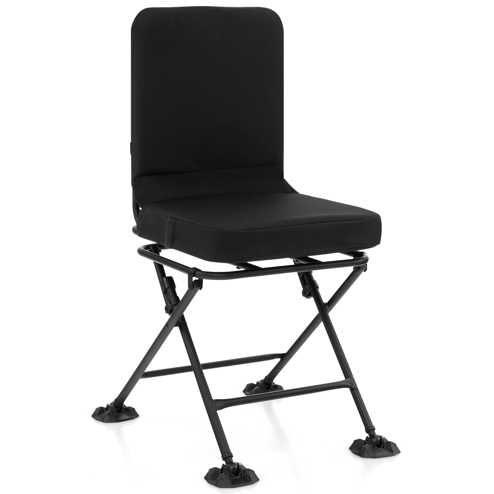 SUGIFT Black 360-Degree Swivel Hunting Chair with Padded Cushion 19-in W 22-in D 35-in H 330-lb Seat Capacity