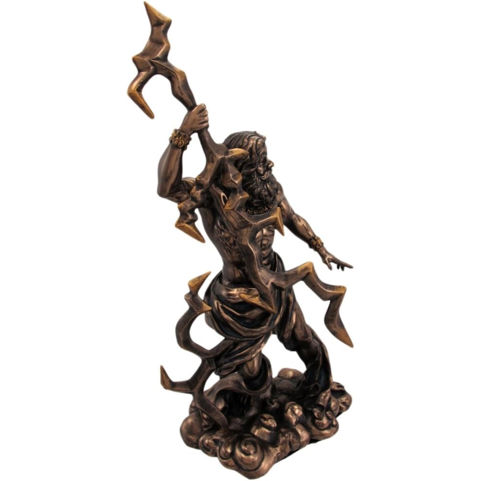 Pacific Giftware Zeus Grecian God Throwing Lightning Bolt Resin Statue Figurine 11 Inch