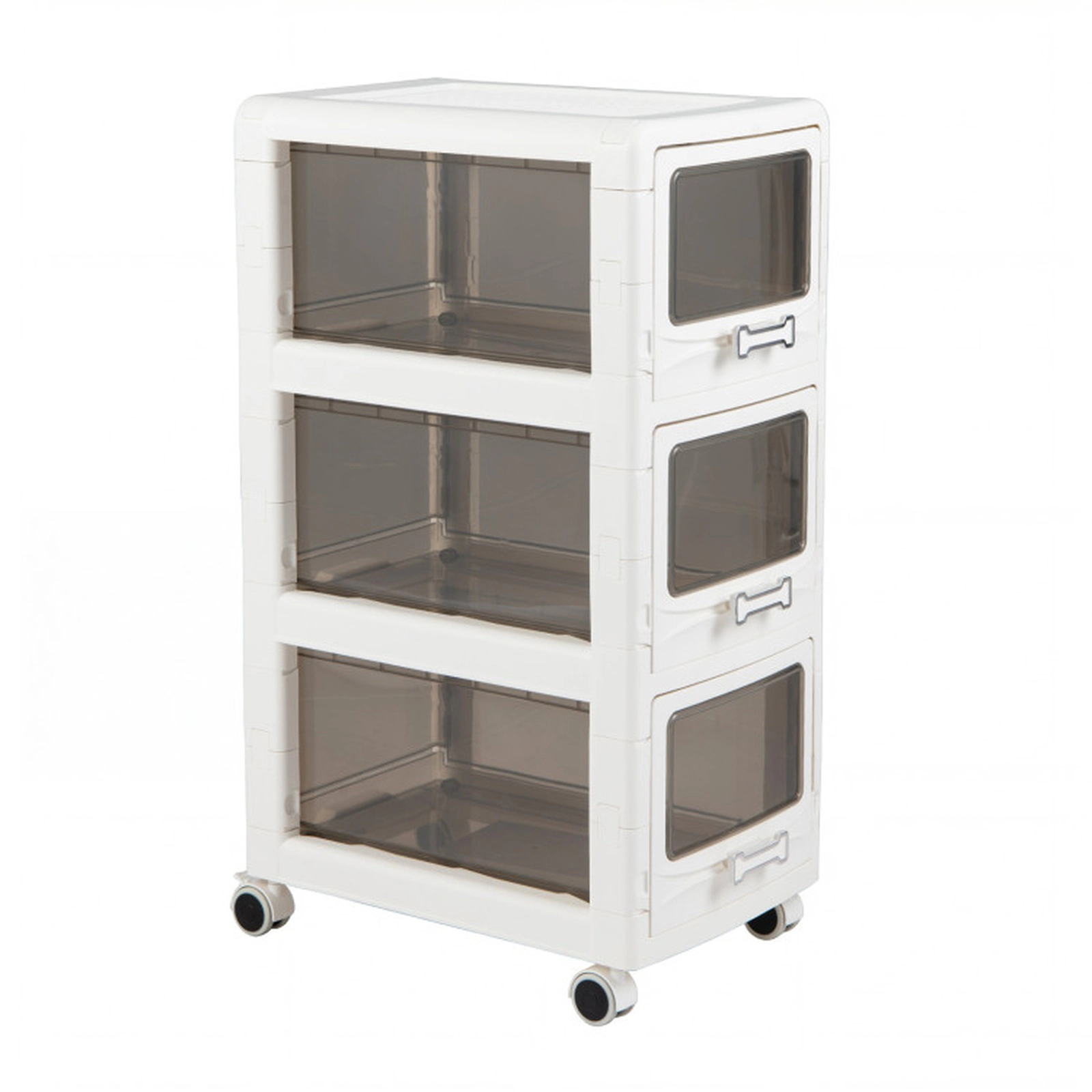 SUGIFT 3/4/5-Drawer Plastic Storage Organizer Rolling Cart 11-lb Per Drawer Capacity 16.5 x 11 x 28/36/44 in White