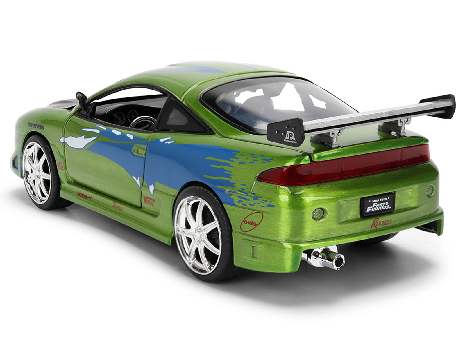 Jada Brian's Mitsubishi Eclipse Green Brush Finish "The Fast and the Furious" (2001) Movie 25 Years of Fast &