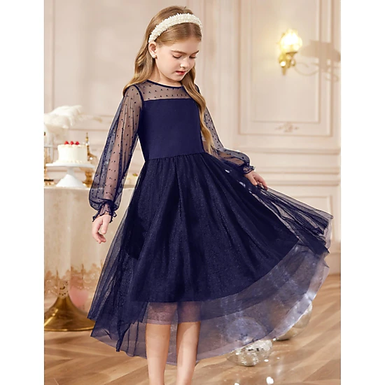 Arshiner Girls Formal Dresses Fall Long Sleeve Daddy Daughter Dance Dress Tween