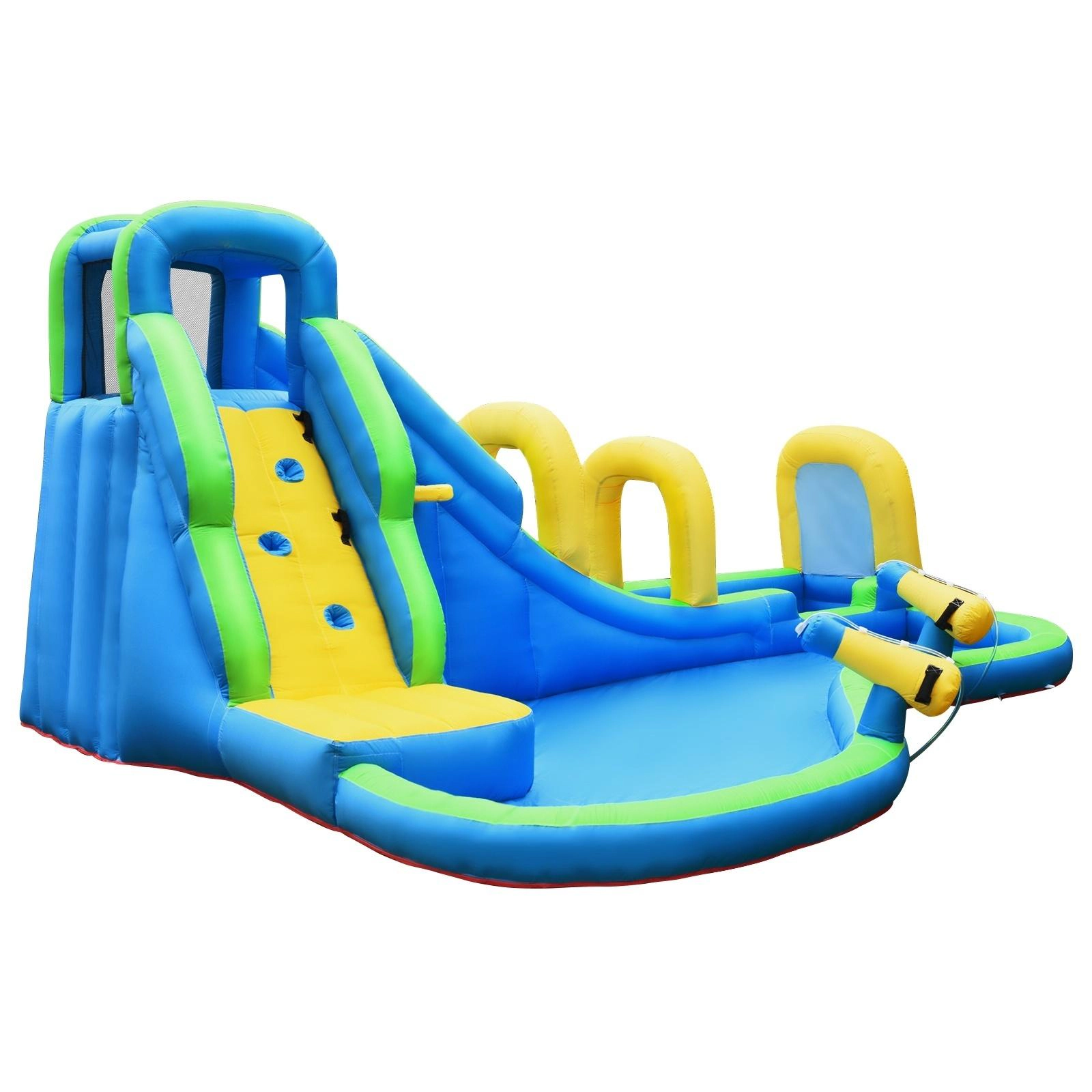 SUGIFT Water Cannons Climbing Wall and Hose No Blower Kids Inflatable Slide Bounce House
