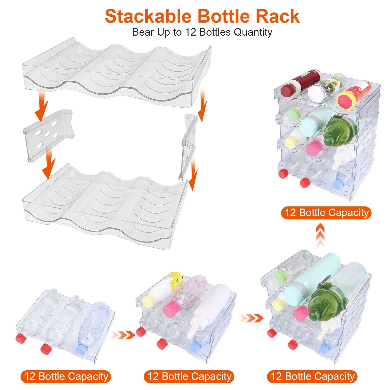 GBruno 4-Tier Stackable Bottle Organizer Holder