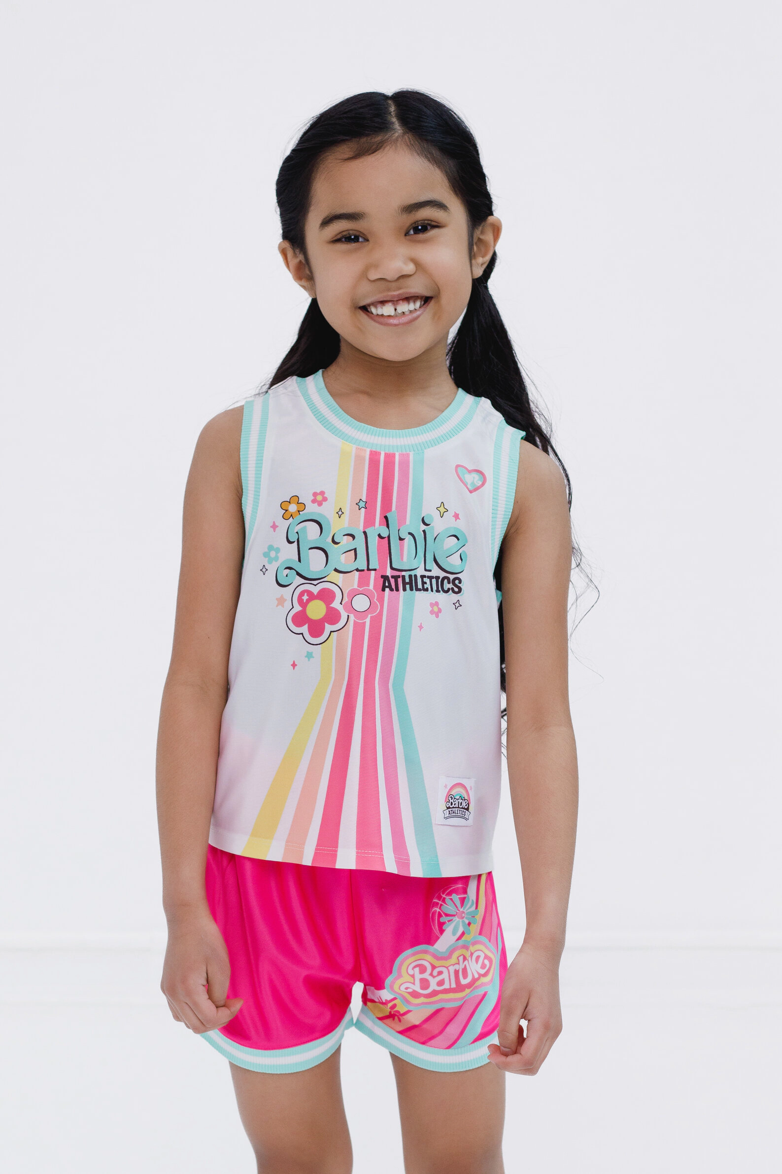 Barbie Girls' Athletic 2-Piece Tank Top and Shorts Set