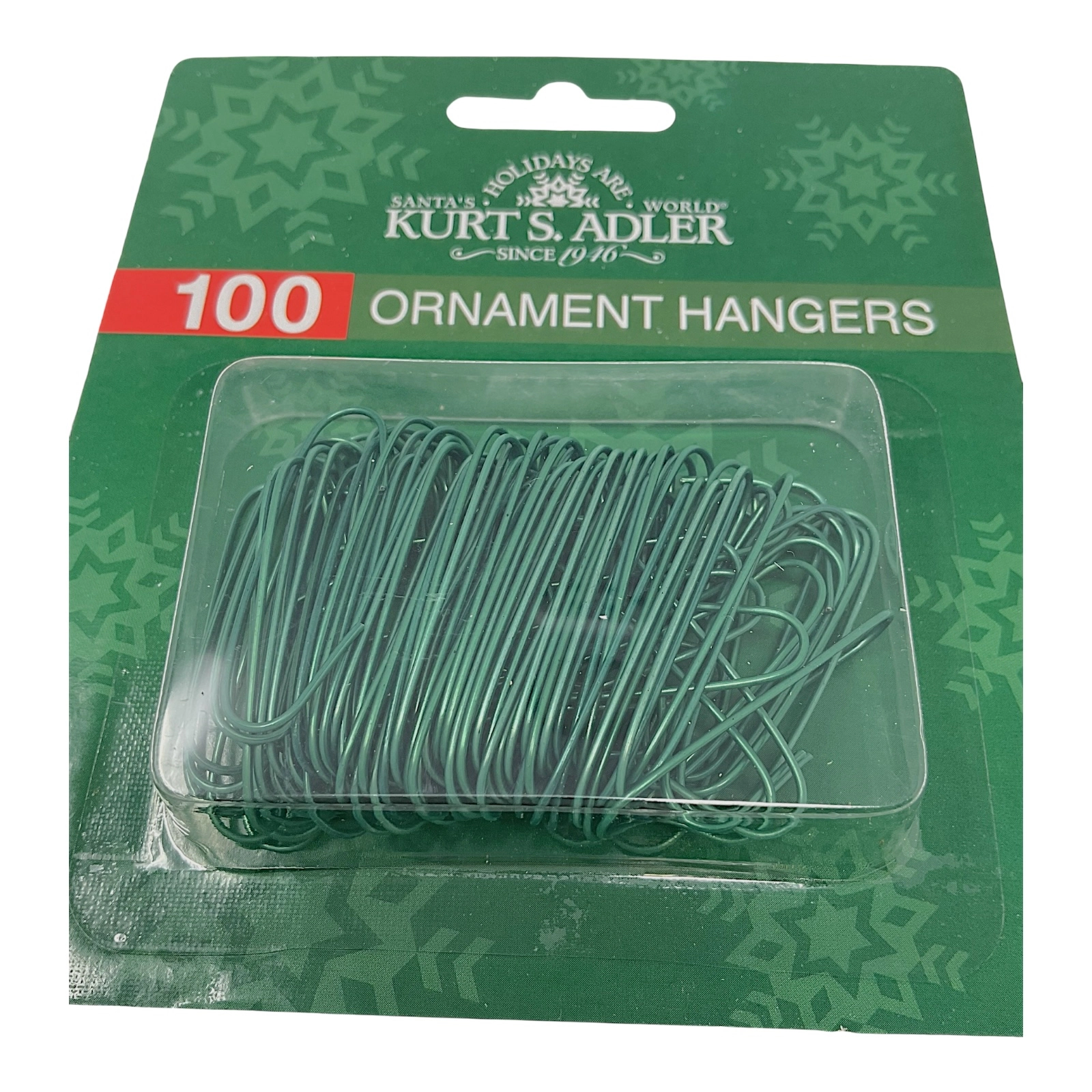 Kurt Adler Green Christmas Ornament Hook Hangers 100 Count 1.375 inch