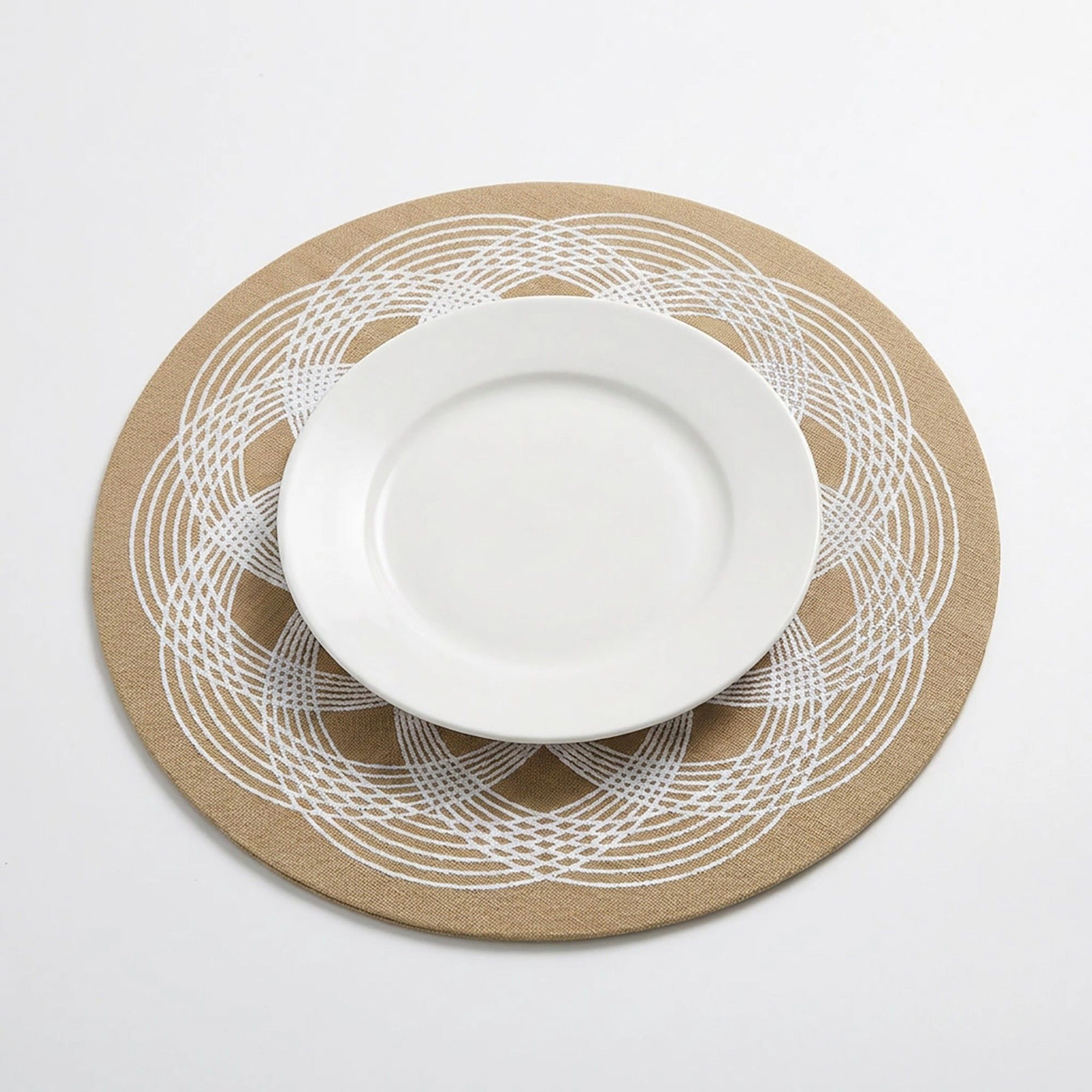 Alilang Unisex 4 Piece Mandala Placemat Set Metallic PVC Heat Resistant Round Table Mats for Dining